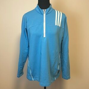 Adidas Blue/White Long Sleeve Golf Shirt Sz L